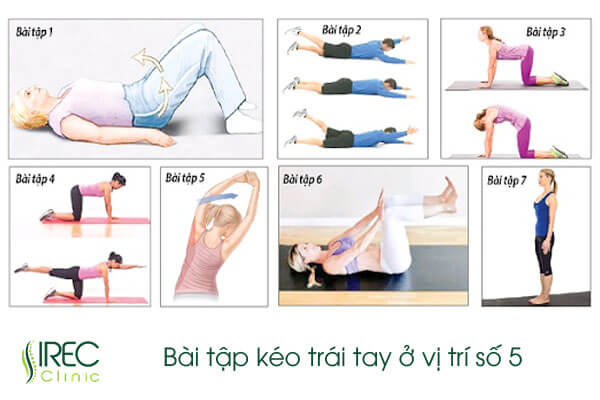 Bài tập kéo trái tay ở vị trí số 5